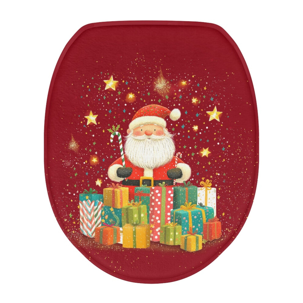 Santa Claus Toilet Lid Cover Snowflake Oval Soft Seat 9178400905971