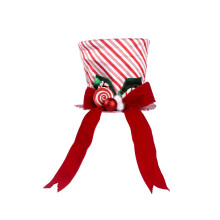 Christmas Tree Topper Hat with Bow Ribbon Decor