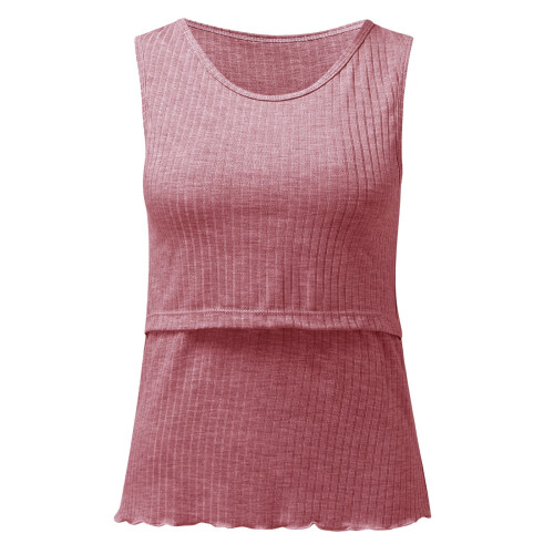 Nursing tank top ribbed pink 2XL 2