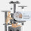 EDX Cat Tree Tower 54 inch Light Gray Multi-Level 2