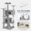 EDX Cat Tree Tower 54 inch Light Gray Multi-Level 8