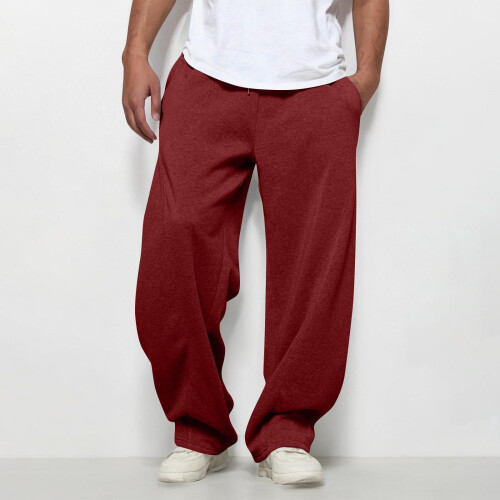 Men's Wine Joggers Polyester Loose Fit 2XL