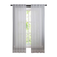 Sheer Window Curtain Panels Rod Pocket 78x40 in White