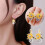 Sunflower Stud Earrings Hypoallergenic Gold 1 Pair 1