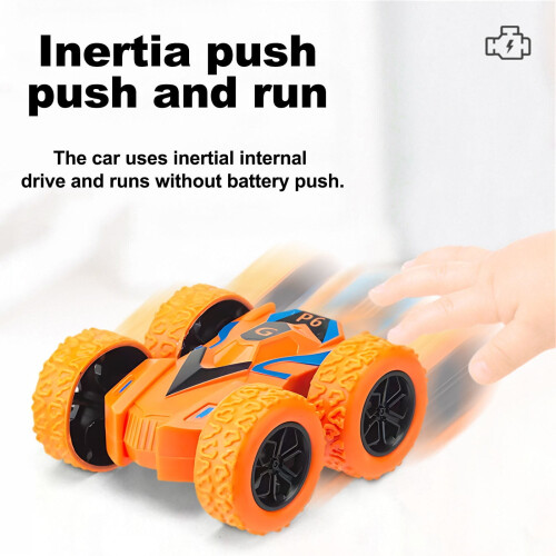 Double-Side Stunt Graffiti Car Toy with Rubber Tires and 2