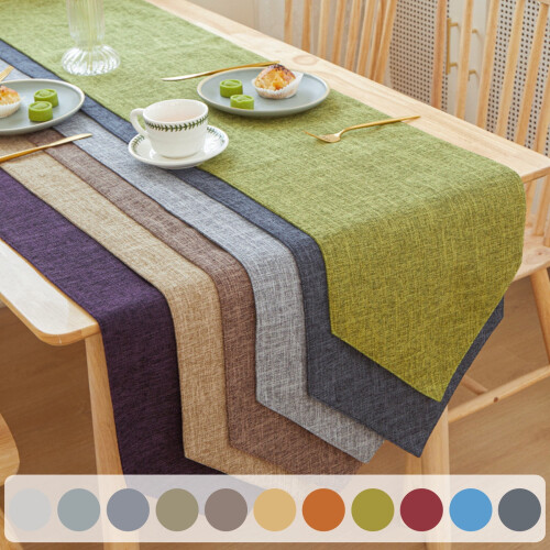 Linen Table Runner Solid Sheer Orange 12x83in