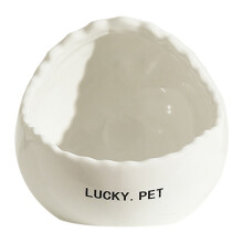 Ceramic Bird Feeder and Water Bowl with Peony Pattern White