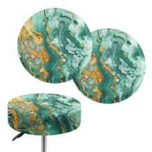 Marble Stripe Round Elastic Bar Stool Covers Set of 2 Size S