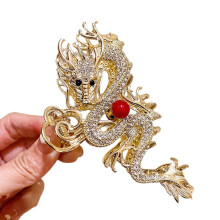 Alloy Chinese Dragon Year Non-Slip Hair Claw Clips for Updos and Daily Wear