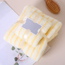Coral Stripe Bath Towel Set Absorbent Quick-Dry Ultra-Soft