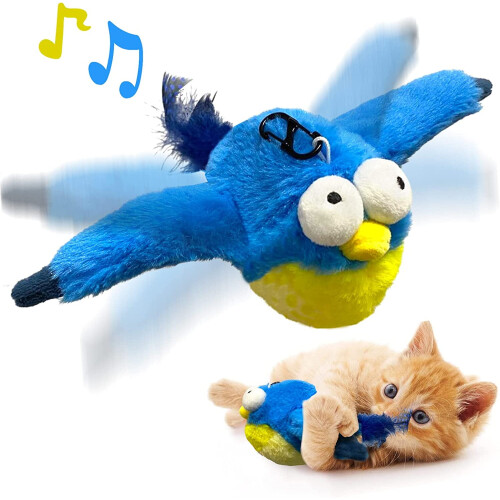 Flapping Wings Sparrow Catnip Toy with Chirping Sound USB