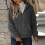 Women's solid color fleece hooded cardigan jacket 5
