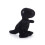 Zwarte pluche dinosaurus van 25 cm. 1