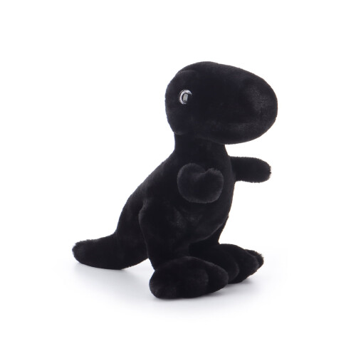 Zwarte pluche dinosaurus van 25 cm.