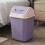 Swing Top Trash Can Purple Plastic 12L 1