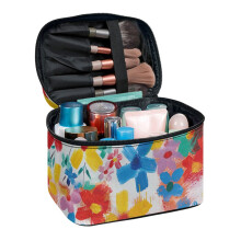 Make-up reisetui met bloemenprint, 8,86 x 6,5 x 5,9 inch.