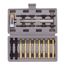 Roll Pin Punch Set with Brass Steel Plastic Tips and