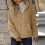 Women's solid color fleece hooded cardigan jacket 5
