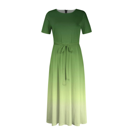 Women's Plus Size Gradient Print Swing Dress Fluorescent 2