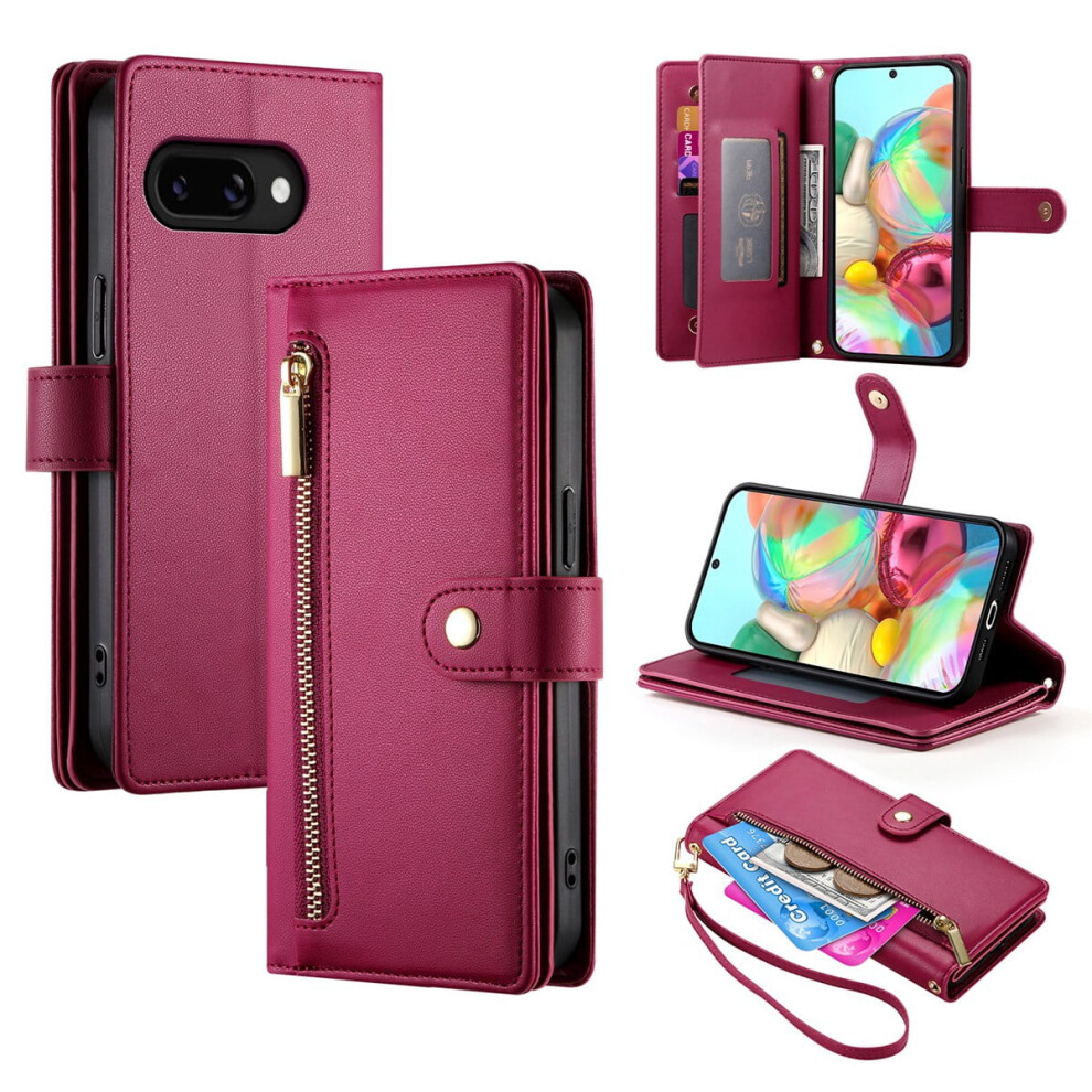 Google Pixel 9A Leather Wallet Case With Card Holder 902370234927