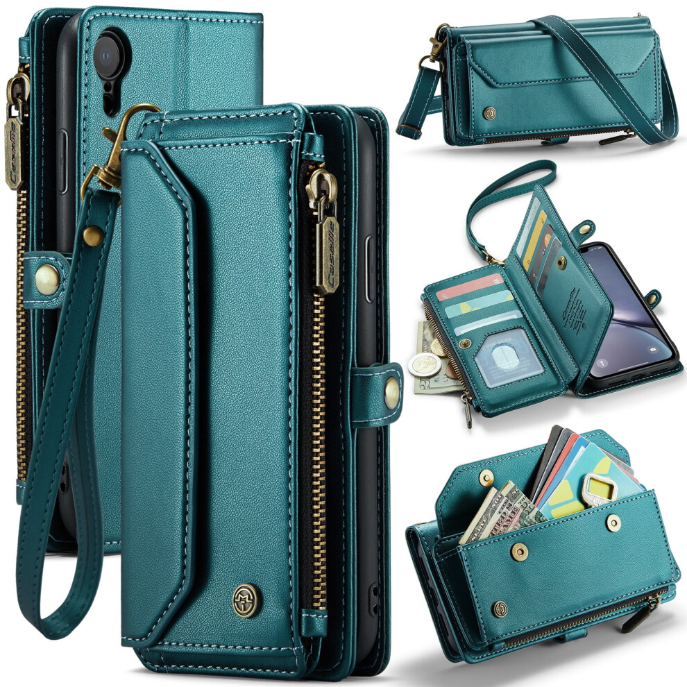 Rfid-Blocking Crossbody Wallet For Iphone Xr With 10-Card 9178400890994