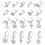 20G L-Shaped Dangle Nose Ring Studs - 20 pcs, Gold 1