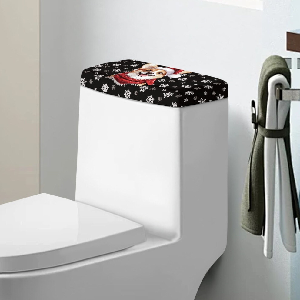 Corgi Christmas Toilet Tank Cover With Snowflakes Universal 902370236990