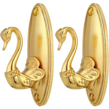 Vintage Swan Style Curtain Holdbacks Pair Golden