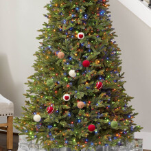 Christmas Tree Decorations Blue Wool Balls 24pcs