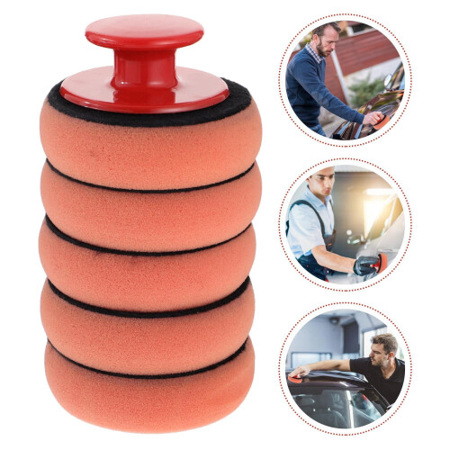 Car Wax Applicator with Handle Orange 5 pcs
