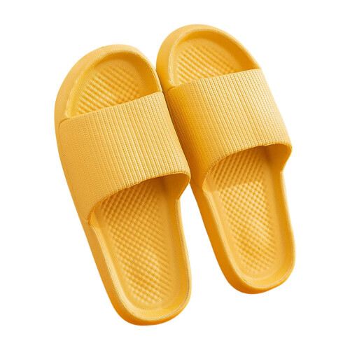 Pillow Slippers Unisex Cushioned Thick Sole Yellow Size 6.5 1