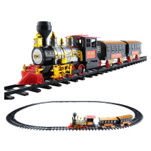 Electric Train Set Battery-Powered 4 Cars 2 Tracks Black