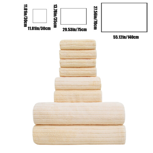 Elainilye-kylpypyyhesetti, 8 osaa, beige 2