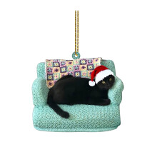 Black Cat Christmas Ornament 1 Pack