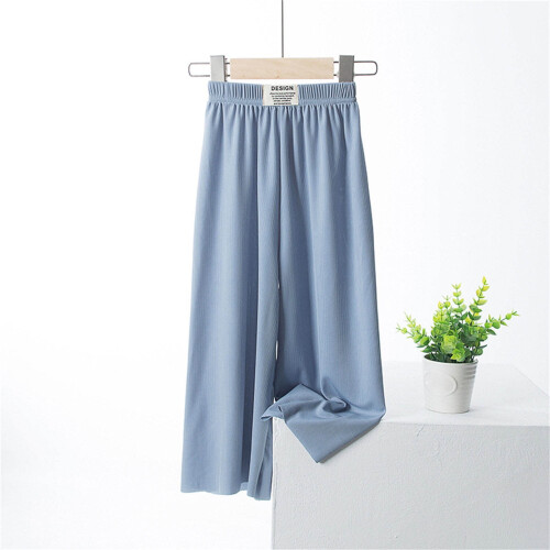 Leggings for Toddler Girls Solid Light Blue Size 4-5 Years 1