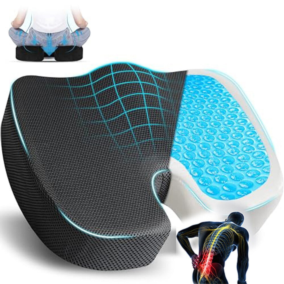 Memory Foam Gel Seat Cushion For Tailbone Pain Relief 9152228047600