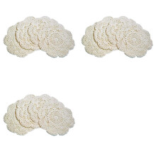 12PCS 8.6 Inch Doilies Crochet Round Lace Doily Handmade Placemats Cotton Crocheted Coasters (Beige)