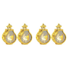 4 Pièces Ramadan Lanterne Vintage Bougie Lanterne Décorative Suspendue Lanterne Eid Mubarak Lanterne Or Lanterne Décor à la Maison