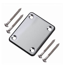 Electric Guitar Neck Plate Plastic Silver 67mm x 54mm 1 Set