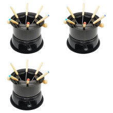 3X Chocolate Fondue Maker Set Multifunction Carbon Steel Ice Cream Chocolate Cheese Hot Pot Melting Pot Fondue Set