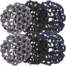 Rhinestone Bun Cover for Women 6 Pieces