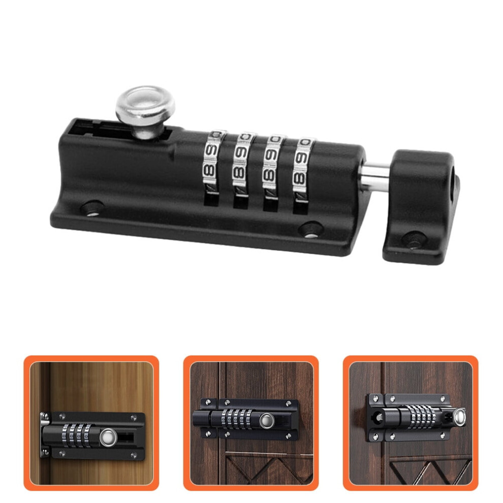Keyless Combination Door Lock Black Sliding Bolt For Wooden 9152228059085