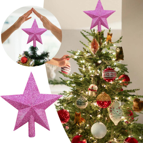 Glitter Christmas Star Tree Topper 20 cm