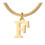 Gold Monogram Initial Pendant Choker Titanium Steel 1
