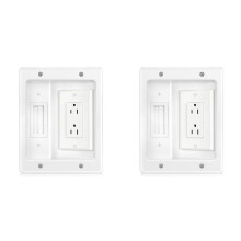 Recessed Outlet Box Kit for TV Power and Low Voltage Cables