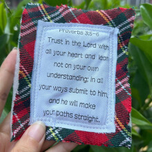 Handmade Colorful Quilt with Wooden Cross Symbolic Gift