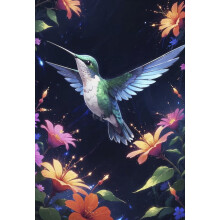 Anime-Style Hummingbird Wooden Puzzle 300 Pieces