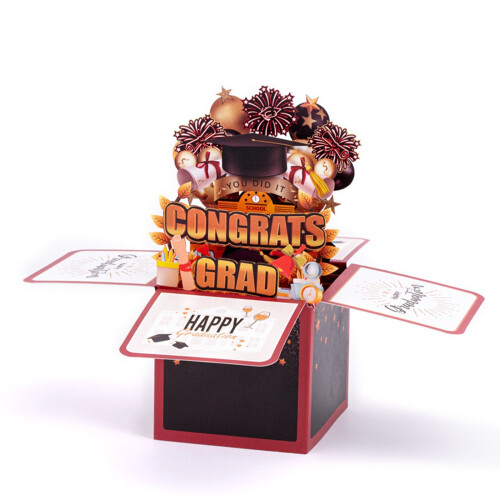 3D Graduation Greeting Card and Blessing Box for Teachers