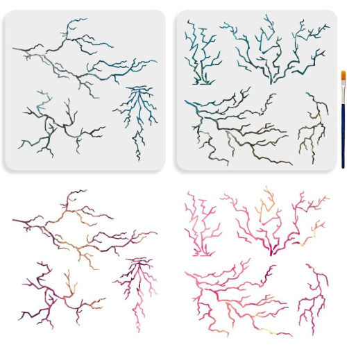 Lightning Stencil Reusable 11.811.8 in 7 Styles