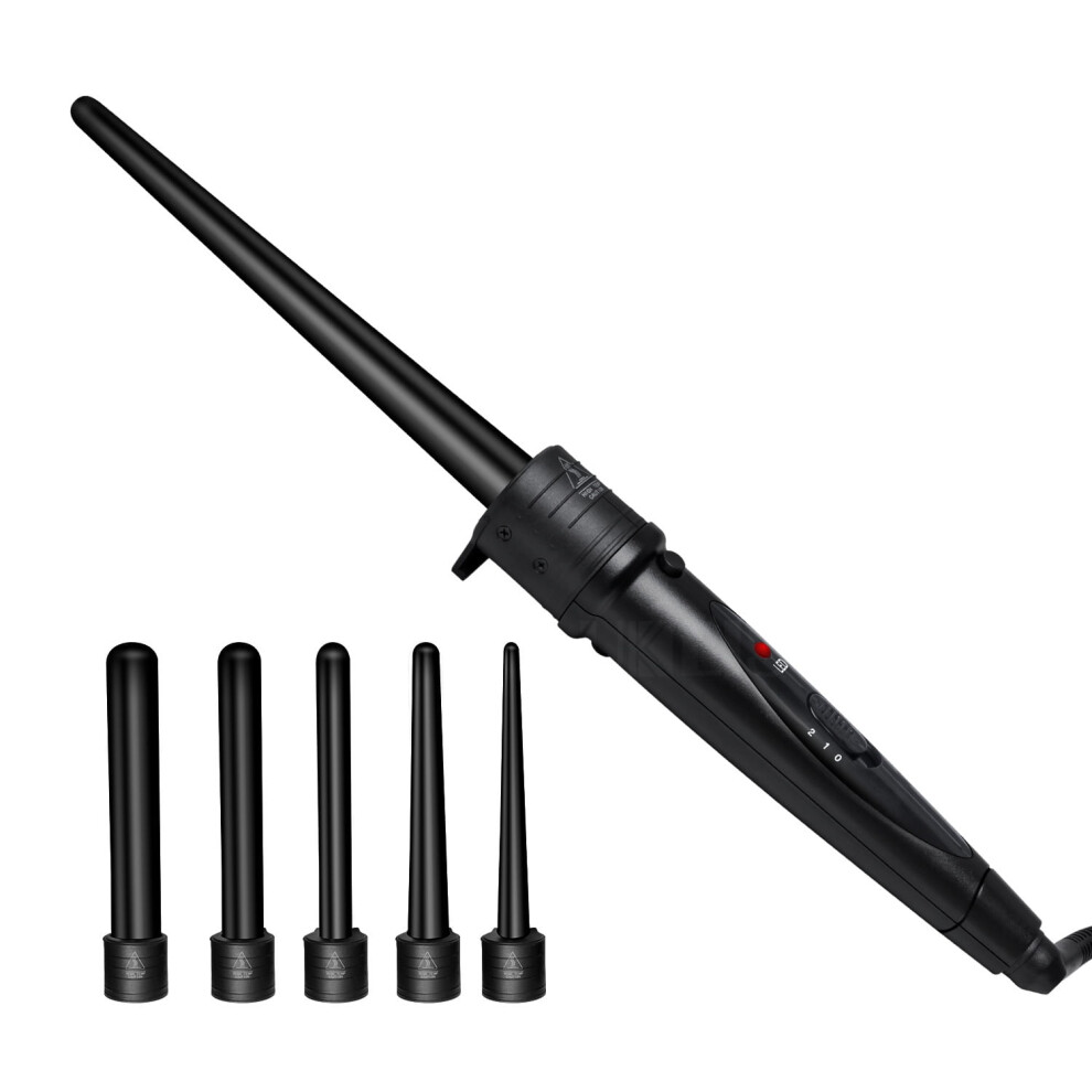 5-in-1 curling wand set ceramic-tourmaline barrels 5 pieces